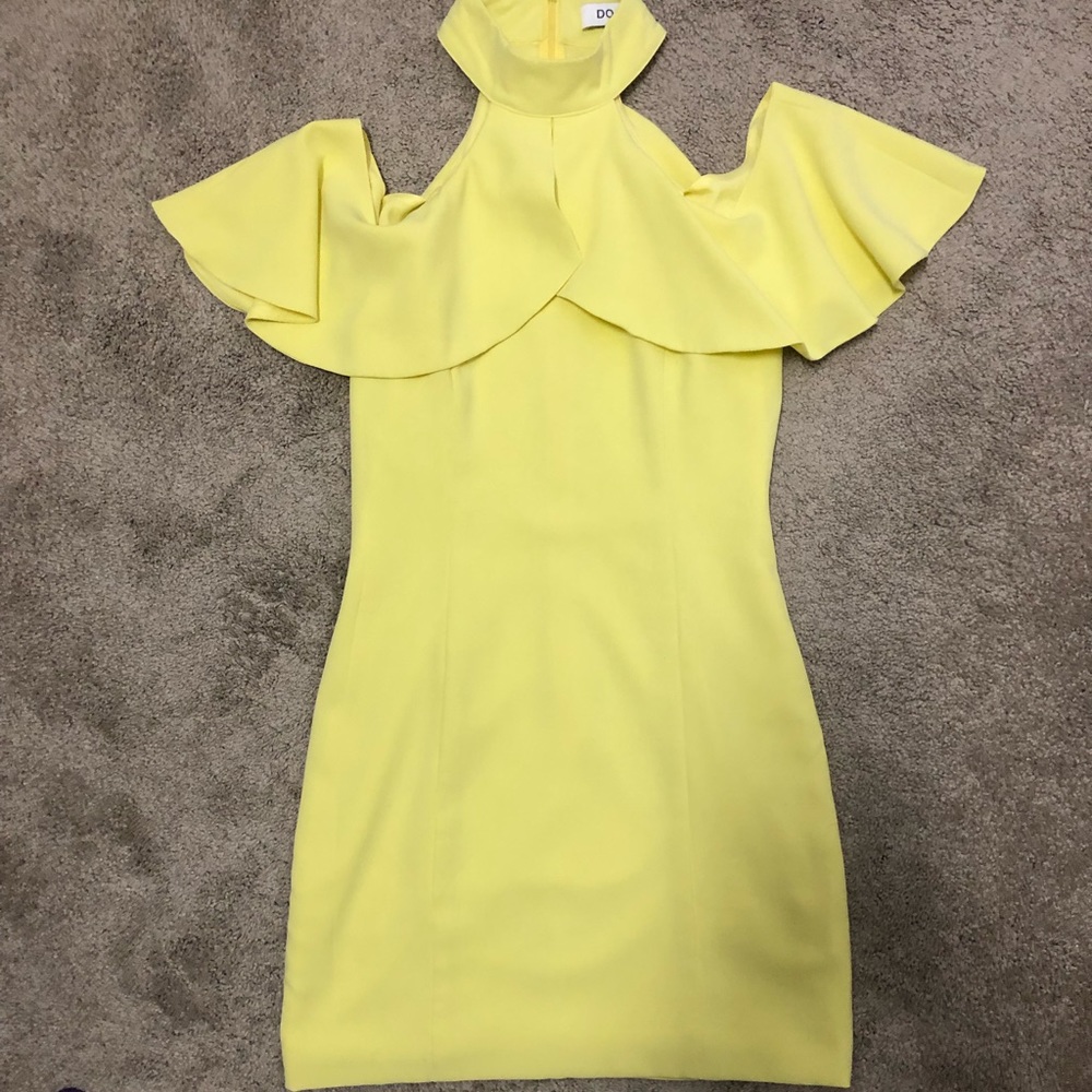 Do+ Be Yellow ruffle sleeve dress! EUC!!